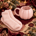 Pink Pumpkin Mug and Socks Set
