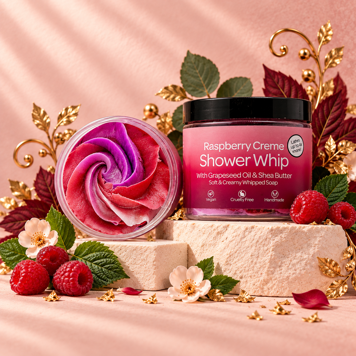 Raspberry Creme Whipped Soap