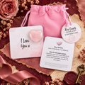 I Love You Rose Quartz Crystal Heart in a Bag