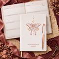 Luna Moth Daily Reflection Journal with Quartz Pen